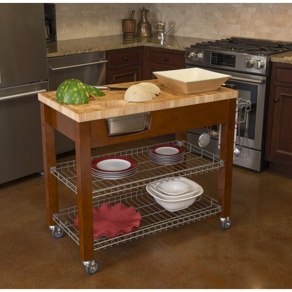 Ebern Designs Sydney Butcher Block Kitchen Cart & Reviews | Wayfair